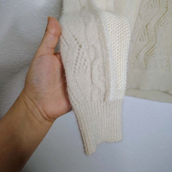 Maison Scotch Cream  Lamb wool/ Angora Blend Knit Jumper Sweater Sz 1 / Small - Picture 9 of 16